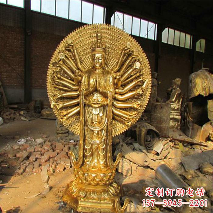信阳纯铜千手观音雕塑