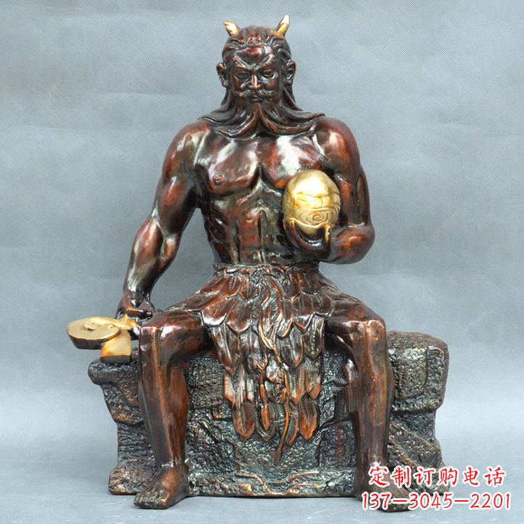信阳神农大帝坐姿雕塑像