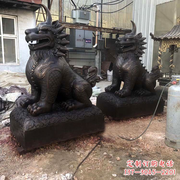 信阳精美纯铜獬豸雕塑中国古代神兽雕刻之美