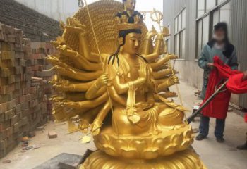 信阳纯铜鎏金千手观音