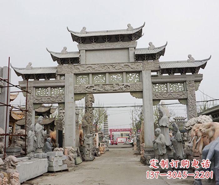 信阳大理石牌坊石雕的精美