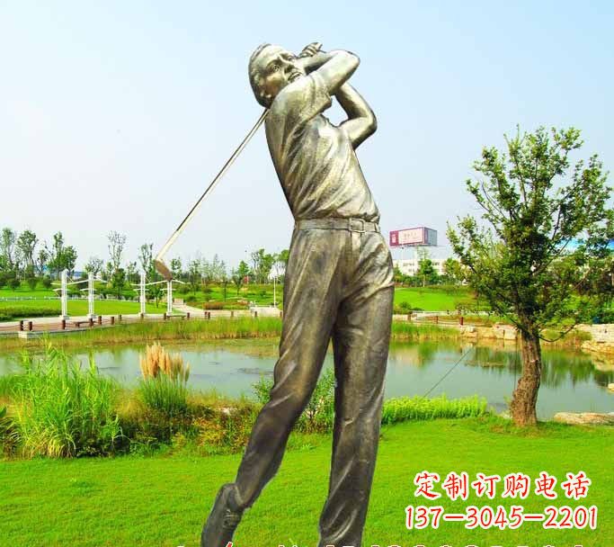 信阳打高尔夫球人物铜雕222