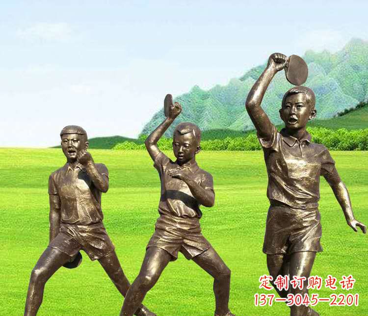 信阳乒乓球雕塑激发运动热情