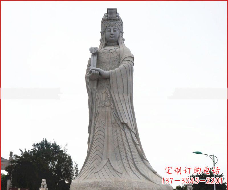 信阳大理石大型妈祖神像雕塑