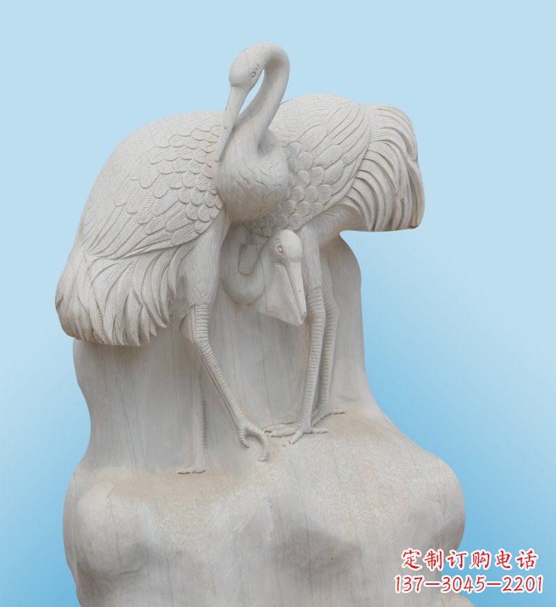 信阳大理石制作的丹顶鹤雕塑