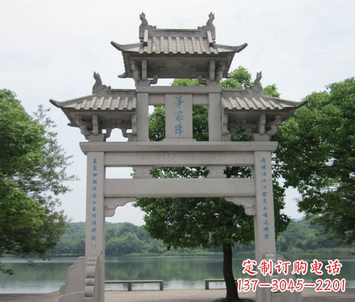 信阳大理石单门牌楼雕塑精美的艺术瑰宝