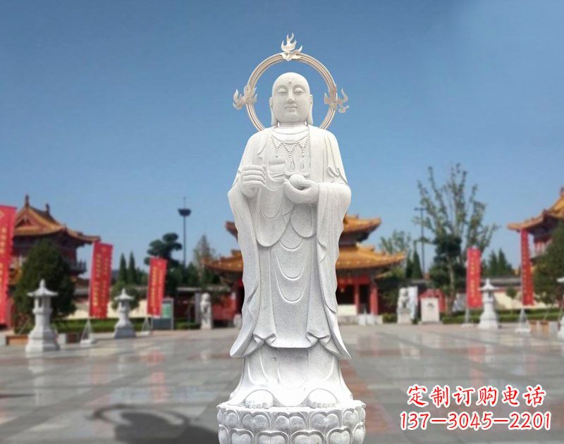 信阳大理石地藏菩萨雕塑象征佛法的传承