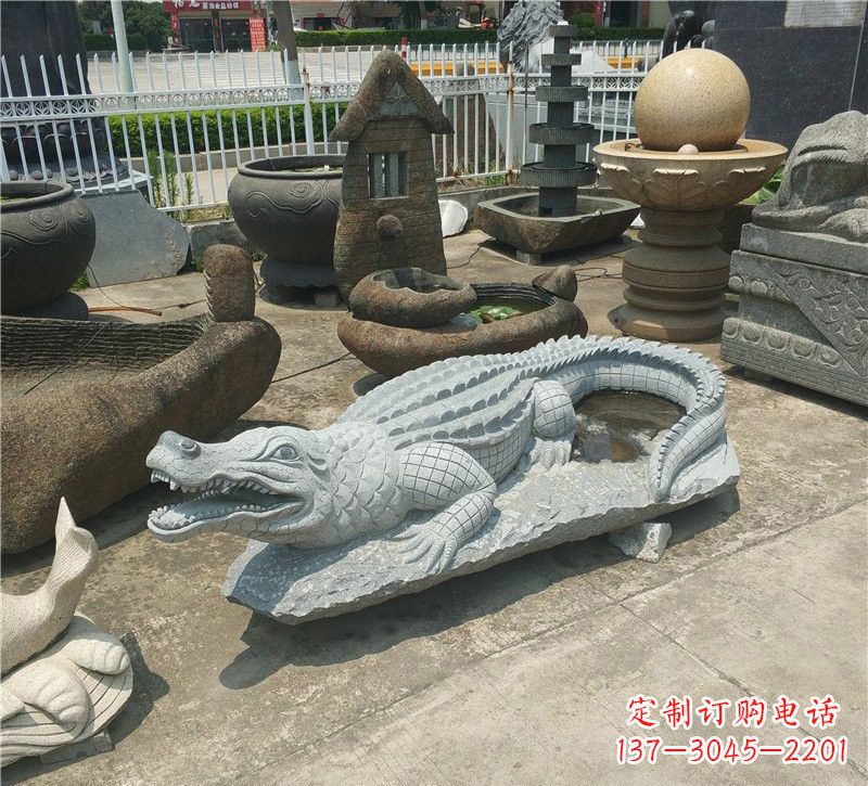 信阳动物雕塑大理石鳄鱼