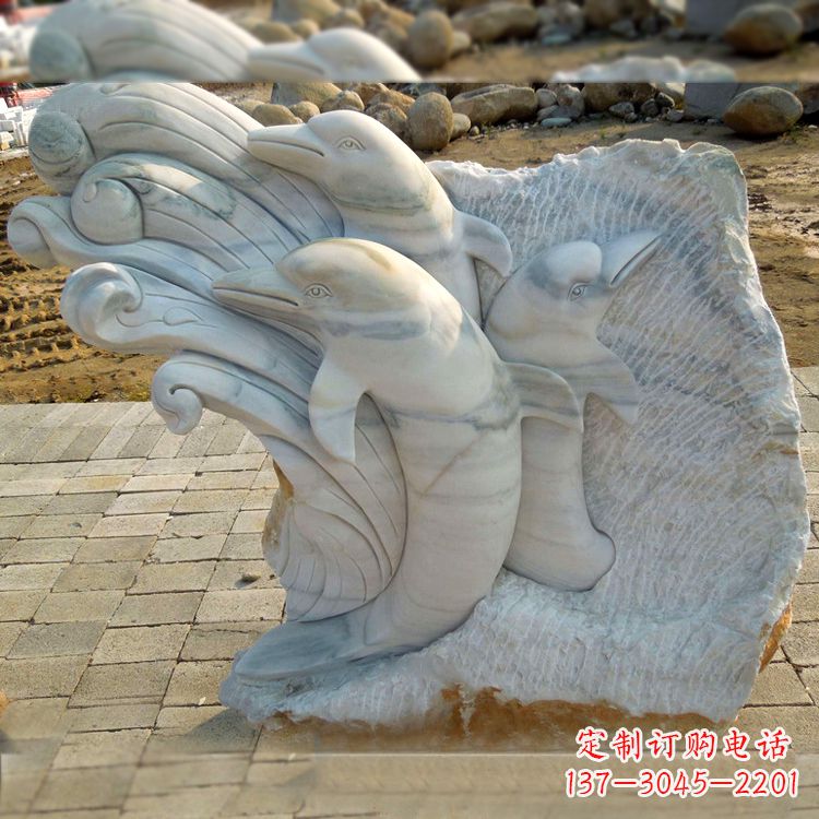 信阳海豚雕塑以大理石精美绝伦