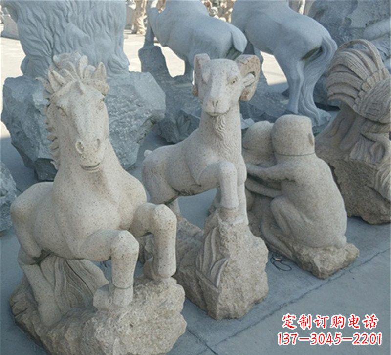 信阳大理石公园动物雕塑