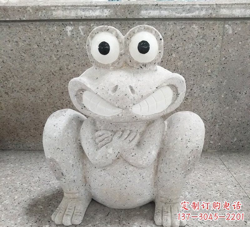 信阳大理石公园精美青蛙雕塑