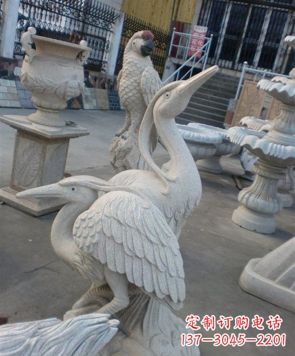 信阳中领雕塑仙鹤石雕