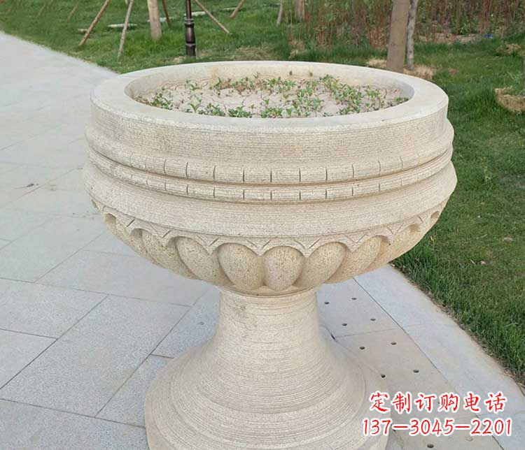 信阳大理石花盆石雕