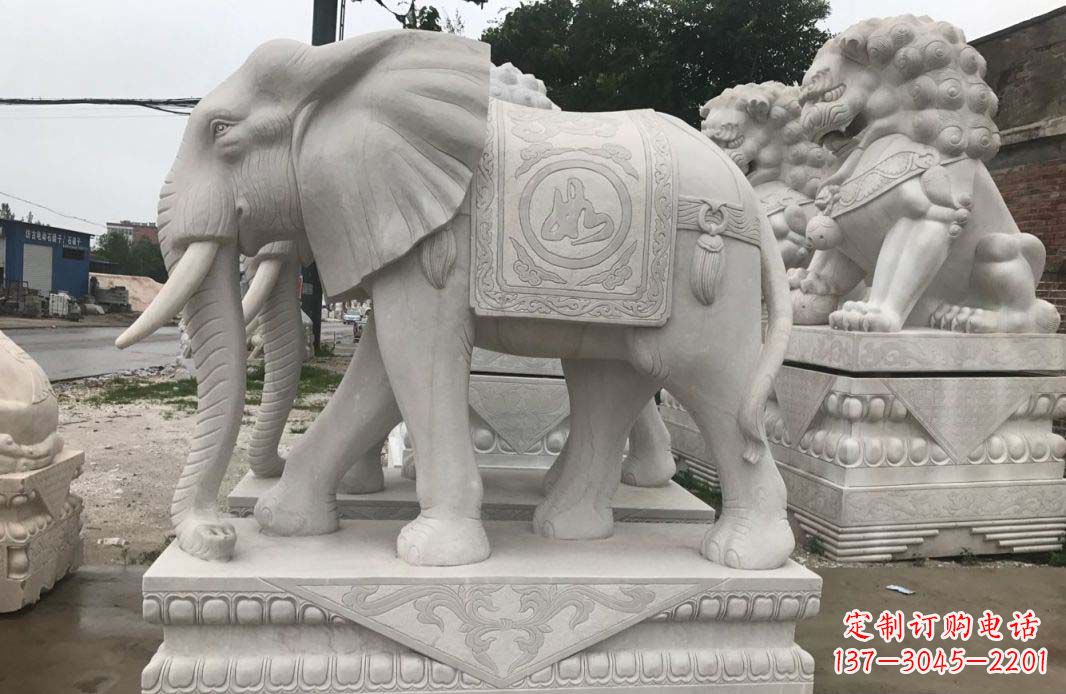 信阳大理石大象雕塑