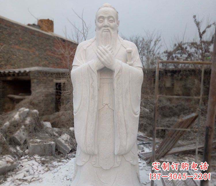 信阳大理石孔子行教像古代名人石雕