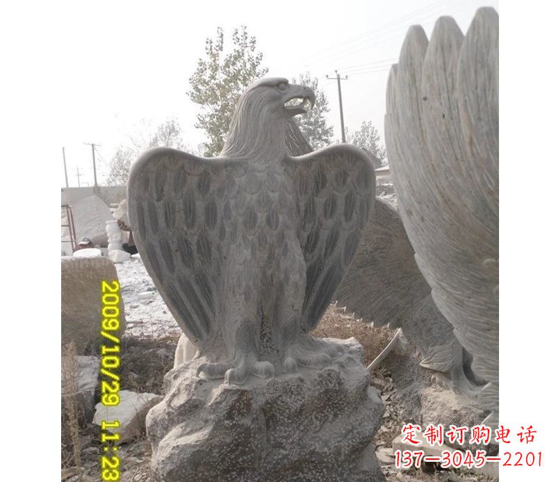 信阳大理石老鹰雕塑,高贵雄威气势