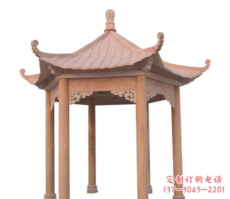 信阳大理石六角凉亭雕塑