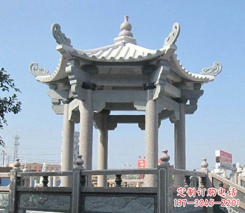 信阳大理石六角凉亭石雕，为您的家园带来浪漫情怀