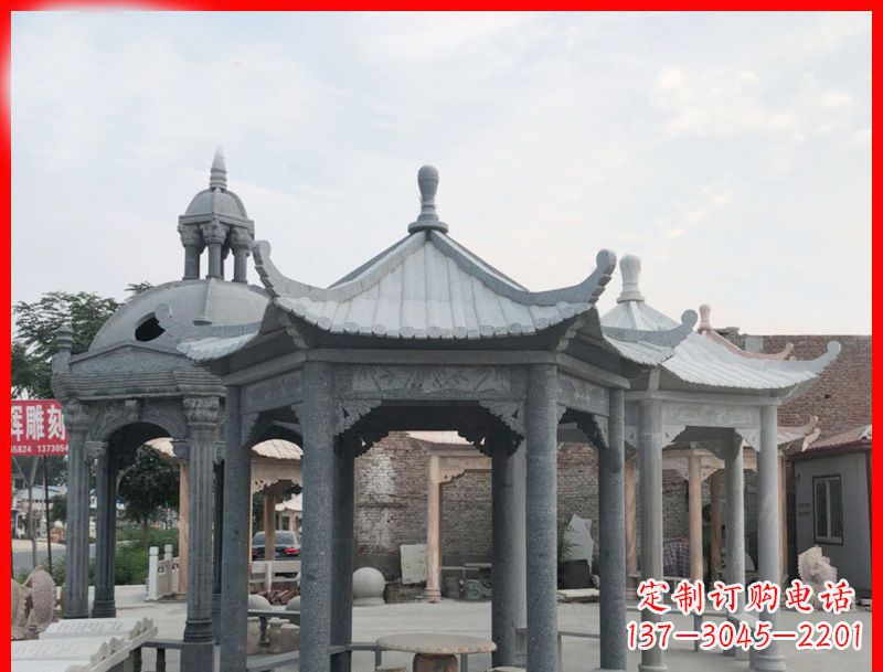 信阳六角凉亭石雕