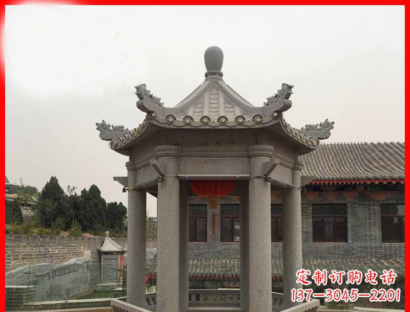 信阳大理石六角凉亭石雕