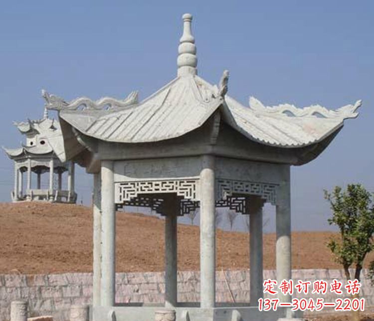 信阳精美大理石六角凉亭石雕