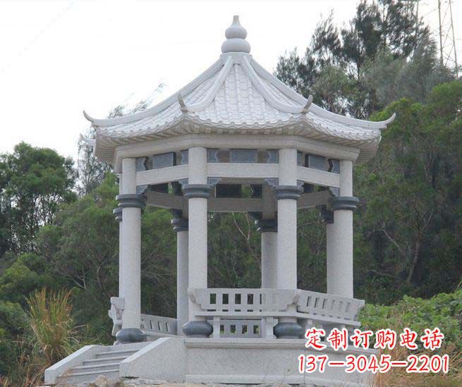 信阳大理石六角石雕凉亭营造舒适环境的完美体现