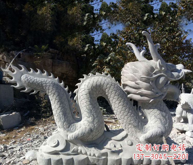 信阳精美大理石龙雕塑