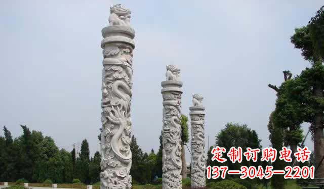 信阳精美大理石龙柱雕塑