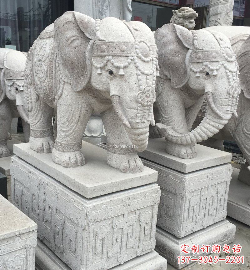 信阳精美绝伦的大理石门口大象雕塑