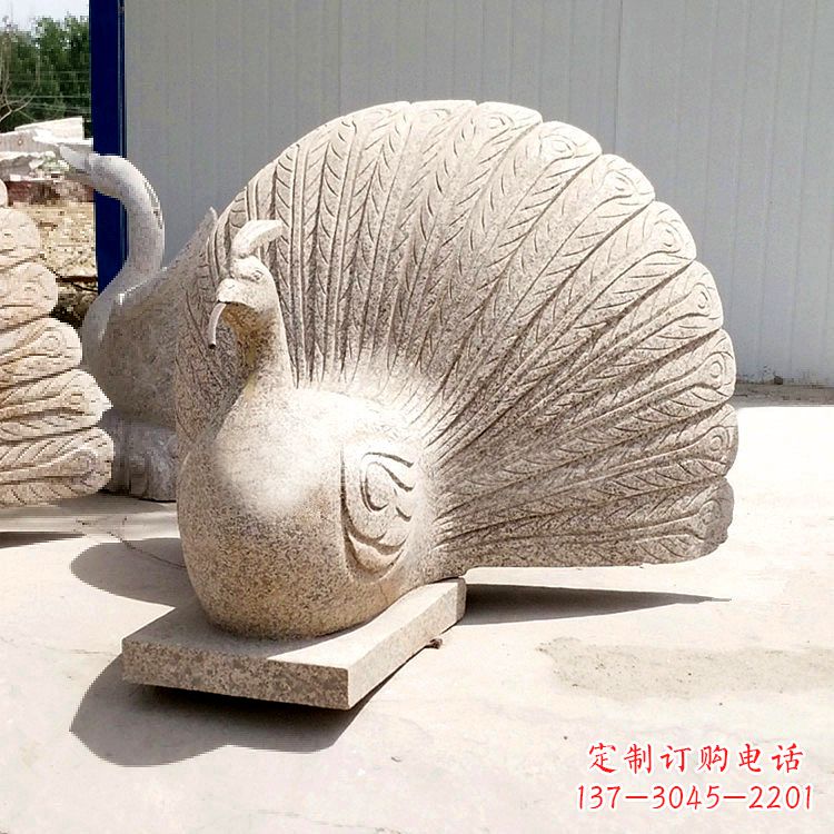 信阳大理石喷水孔雀雕塑