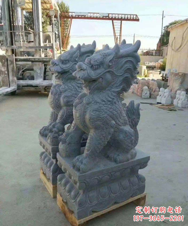 信阳精美大理石麒麟雕塑