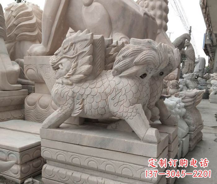 信阳大理石麒麟古代神兽石雕