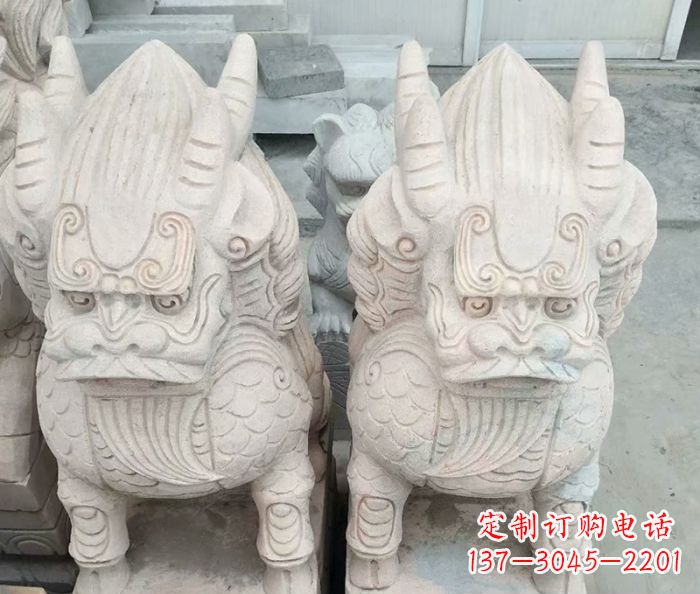 信阳品质卓越的大理石麒麟古兽雕塑