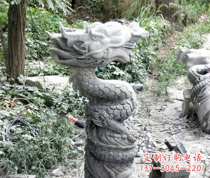 信阳精美大理石生肖龙雕塑