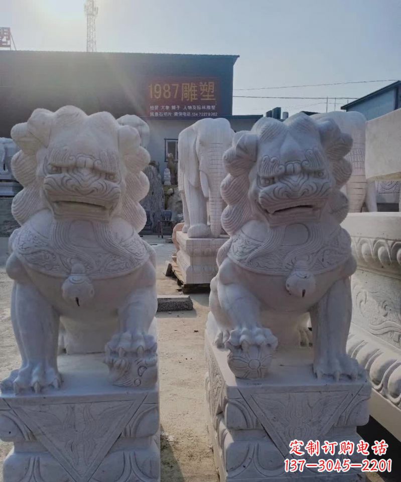 信阳大理石狮子雕塑,象征威严