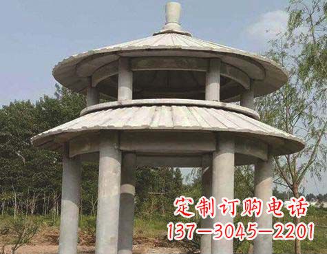 信阳大理石双层圆顶凉亭石雕