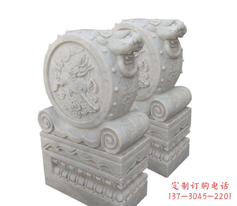信阳大理石狮子头门墩雕塑