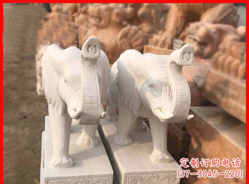 信阳产品名称大理石小象招财石雕