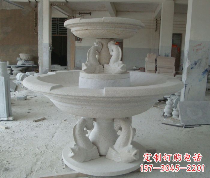 信阳高端大理石双层喷泉雕塑