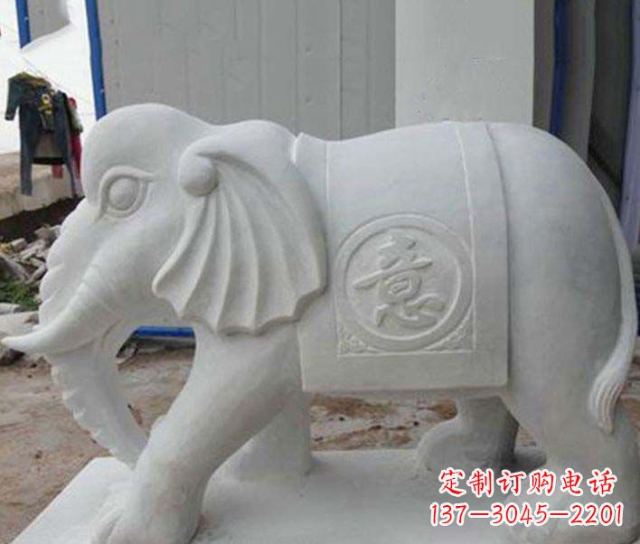 信阳传承财富祝福,大理石招财大象雕塑