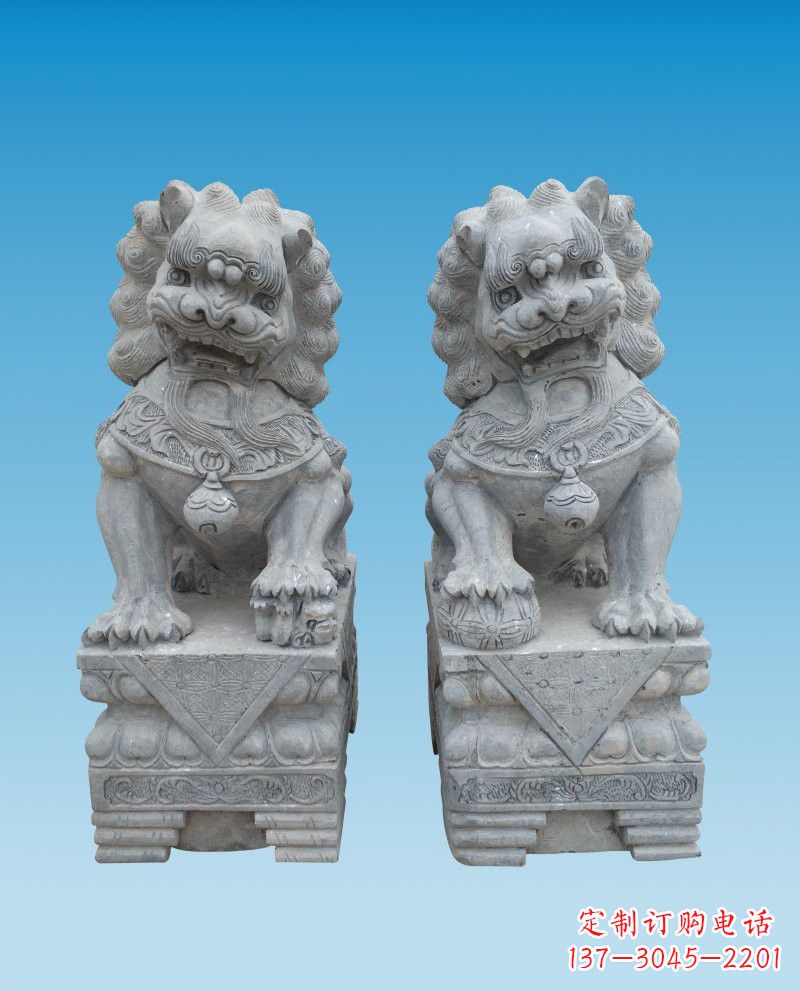 信阳精致雕刻的大理石狮子雕塑