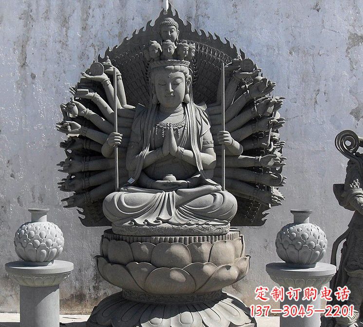 信阳宗教庙宇千手观音大理石雕塑