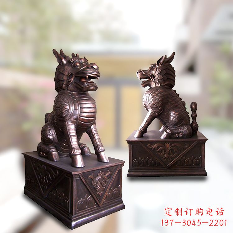 信阳麒麟铜雕 加持门庭安宁