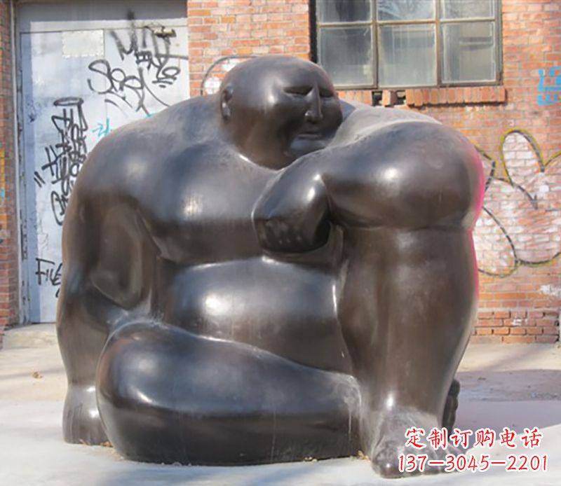 信阳铜雕大胖子男人雕塑