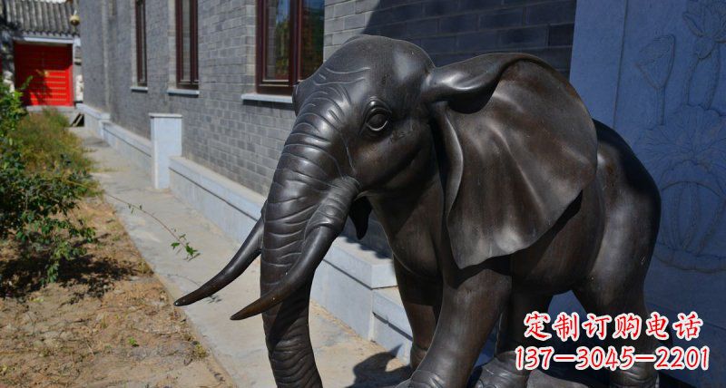 信阳大象动物铜雕 (2)