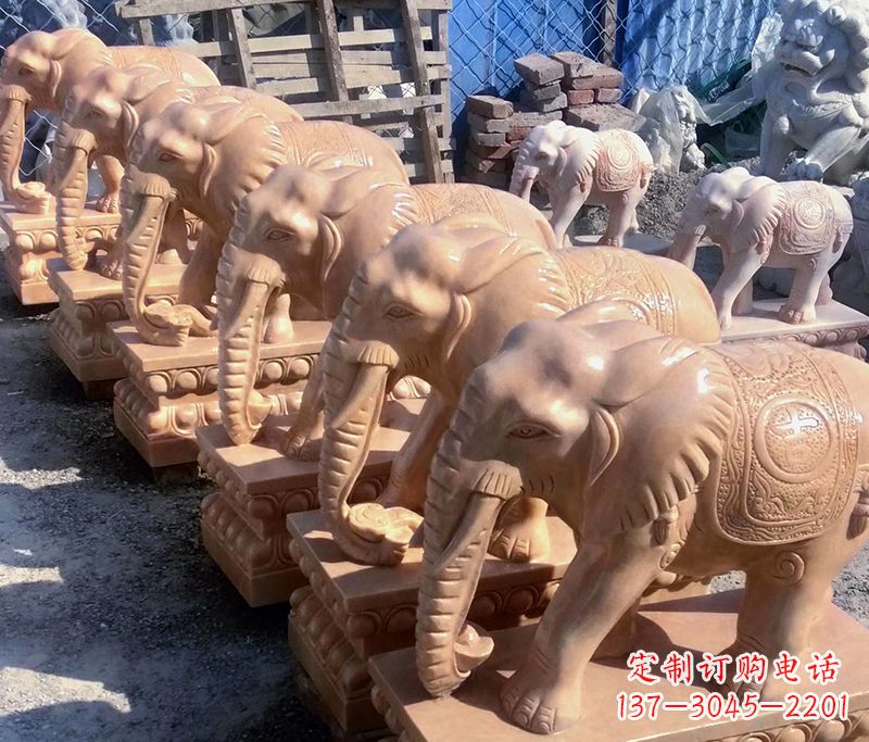 信阳大象喷水石雕