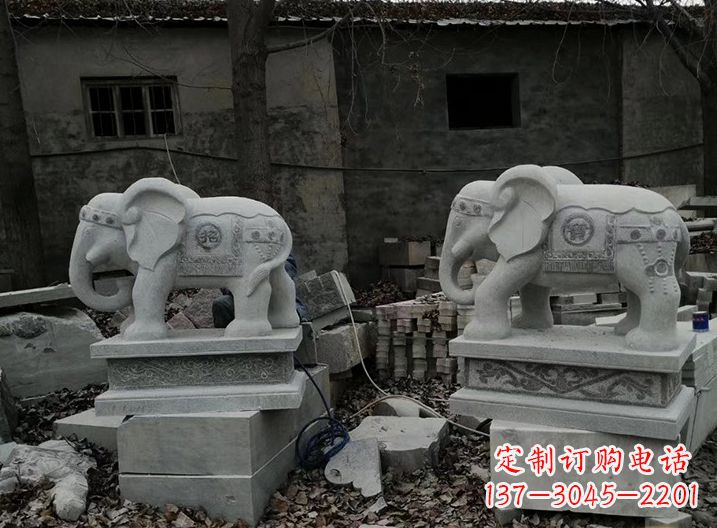 信阳大象石雕摆件