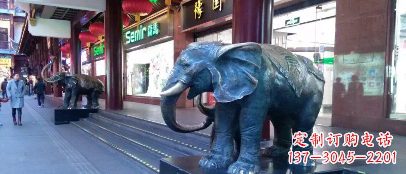 信阳大象铜雕企业门口动物雕塑
