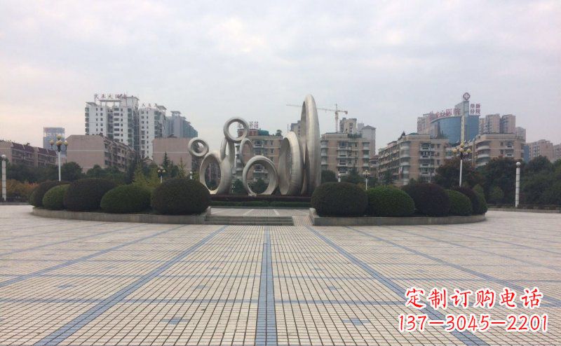 信阳中领雕塑不锈钢圆环雕塑