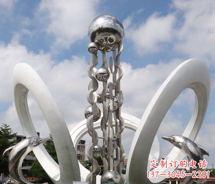 信阳精致不锈钢海豚雕塑